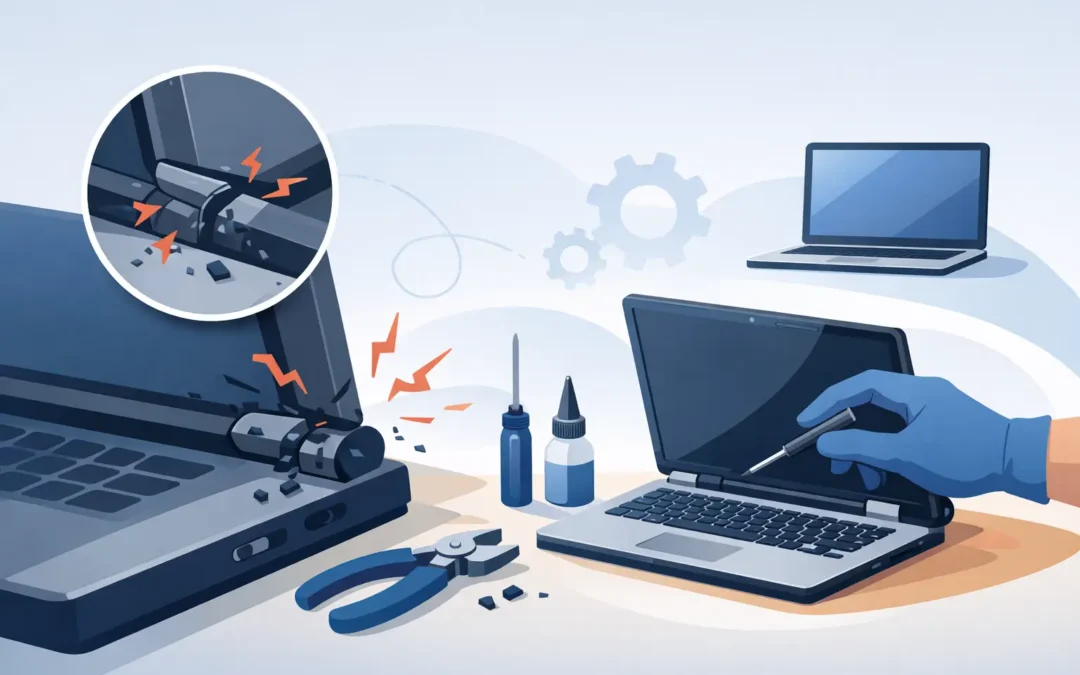 Broken Laptop Hinge Repair Before Damage Spreads